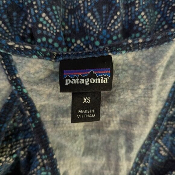 Patagonia XS Sleeveless Summer Dress Peekaboo Back Tribal Print Soft Lightweight - Picture 5 of 7